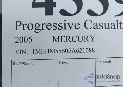 2005 Mercury Sable Ls from USA, damaged, VIN 1MEHM55S05A621088